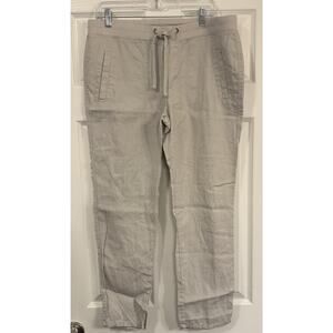 James‎ Perse Pants Women Sz 3 (34” Waist) Beige Straight Leg Garment Dyed Linen